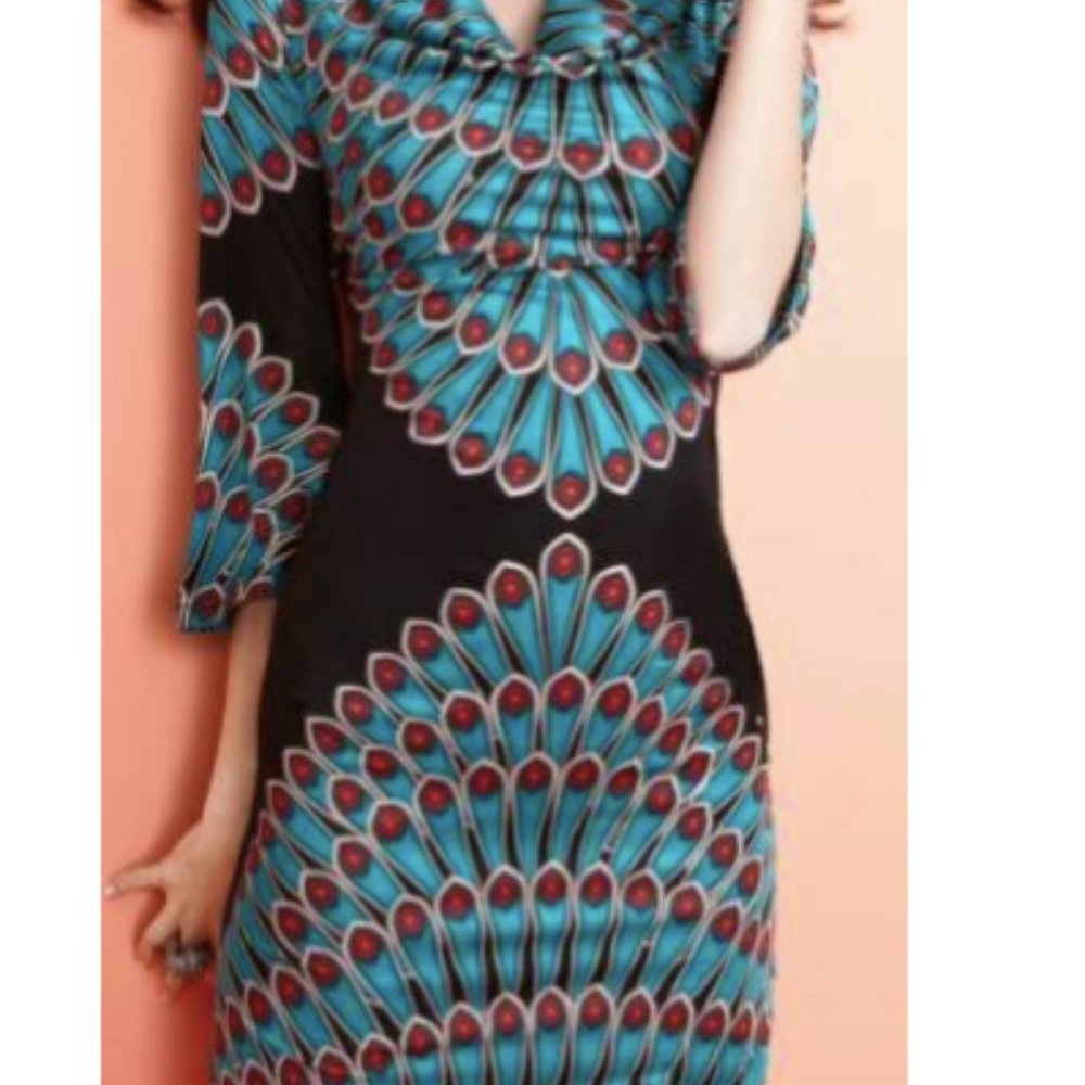 INC International Concepts PLUS 0X Peacock 3/4 slv